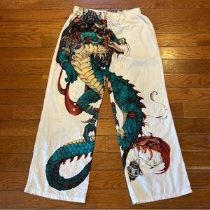 The White Lotus Dragon Elephant Pants Koh Samui Thailand White Large